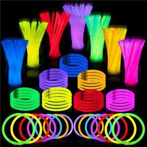 144 Pcs Glow Sticks Bulk 8" Bracelets Necklaces, Glow in the Dark Neon